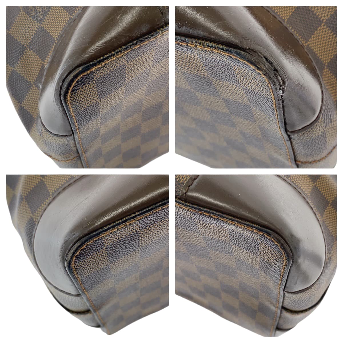 13236
LOUIS VUITTON ルイヴィトン ダミエ エベヌ ハムステッドPM エベヌ ブラウン ゴールド金具 PVC N51205 トートバッグ ショルダーバッグ  レディース