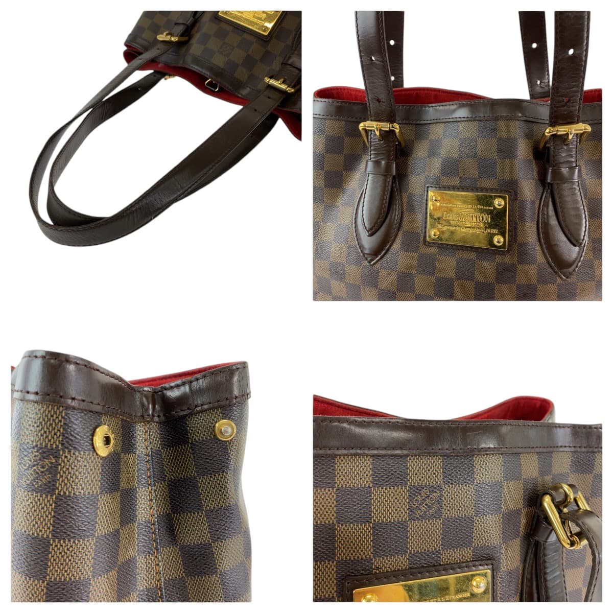 13236
LOUIS VUITTON ルイヴィトン ダミエ エベヌ ハムステッドPM エベヌ ブラウン ゴールド金具 PVC N51205 トートバッグ ショルダーバッグ  レディース