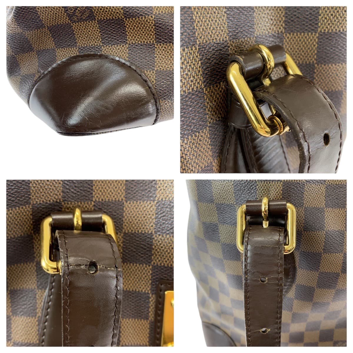 13236
LOUIS VUITTON ルイヴィトン ダミエ エベヌ ハムステッドPM エベヌ ブラウン ゴールド金具 PVC N51205 トートバッグ ショルダーバッグ  レディース