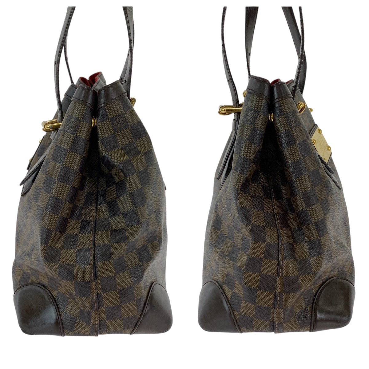 13236
LOUIS VUITTON ルイヴィトン ダミエ エベヌ ハムステッドPM エベヌ ブラウン ゴールド金具 PVC N51205 トートバッグ ショルダーバッグ  レディース