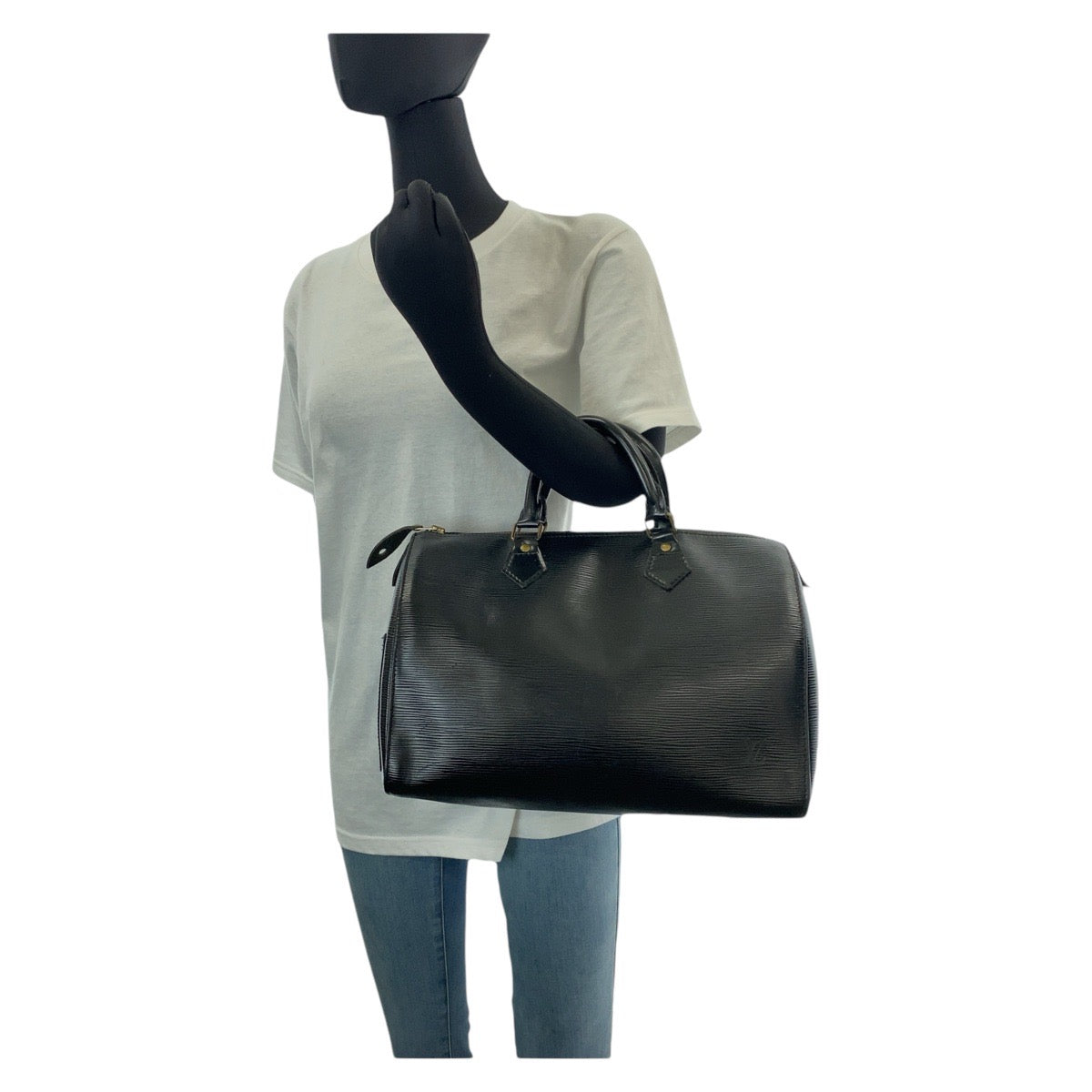 14058
LOUIS VUITTON ルイヴィトン エピ スピーディ30 ブラック 黒 ゴールド金具 レザー M59022 ハンドバッグ ボストンバッグ  レディース