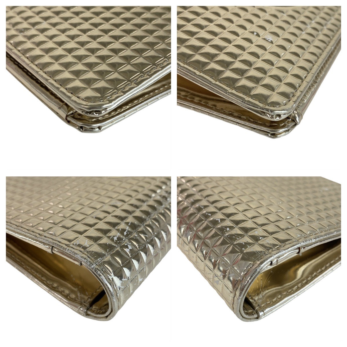 13241
CHANEL シャネル マイクロチョコバー ココマーク メタリック ゴールド ゴールド金具 レザー 長財布 ロングウォレット  レディース