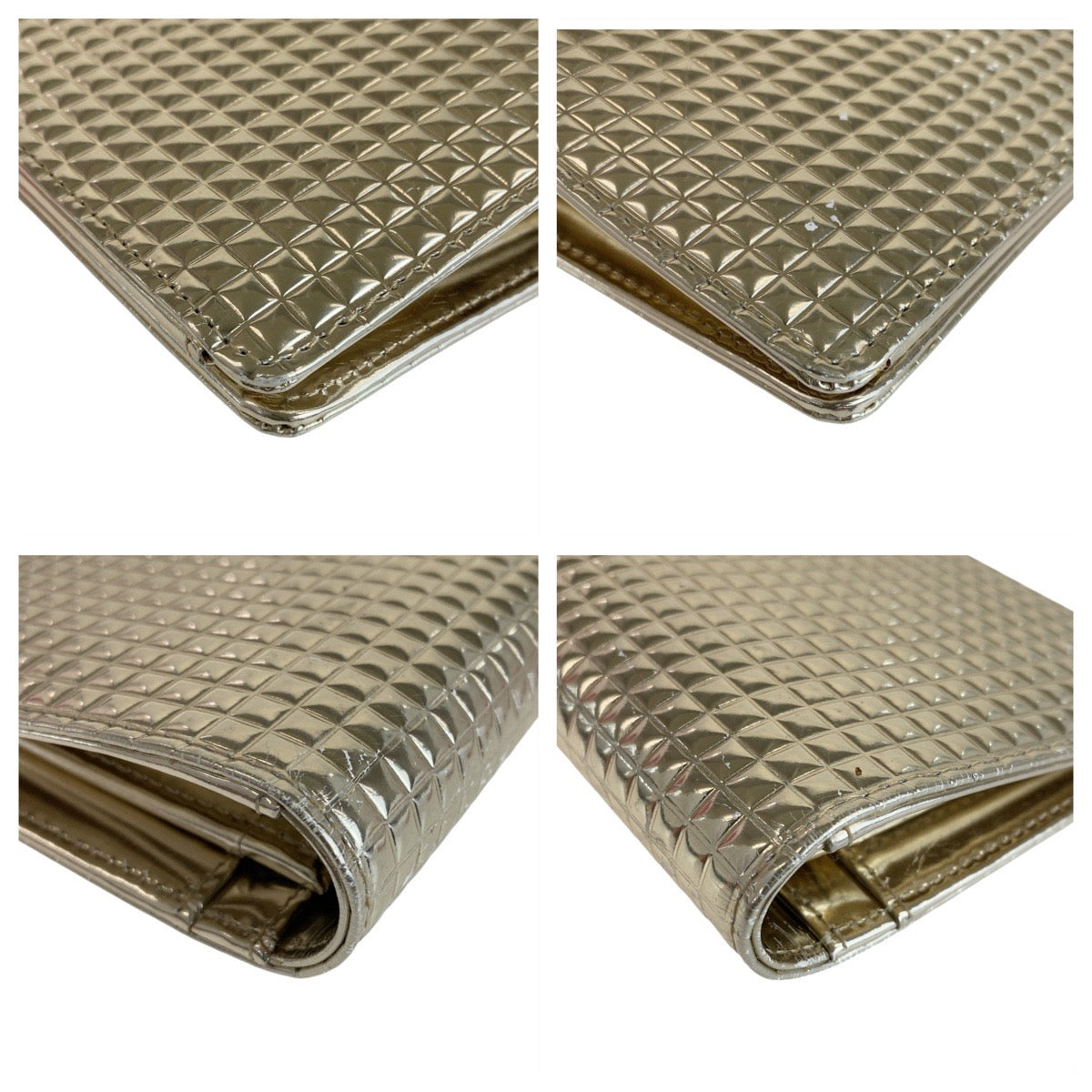 13241
CHANEL シャネル マイクロチョコバー ココマーク メタリック ゴールド ゴールド金具 レザー 長財布 ロングウォレット  レディース