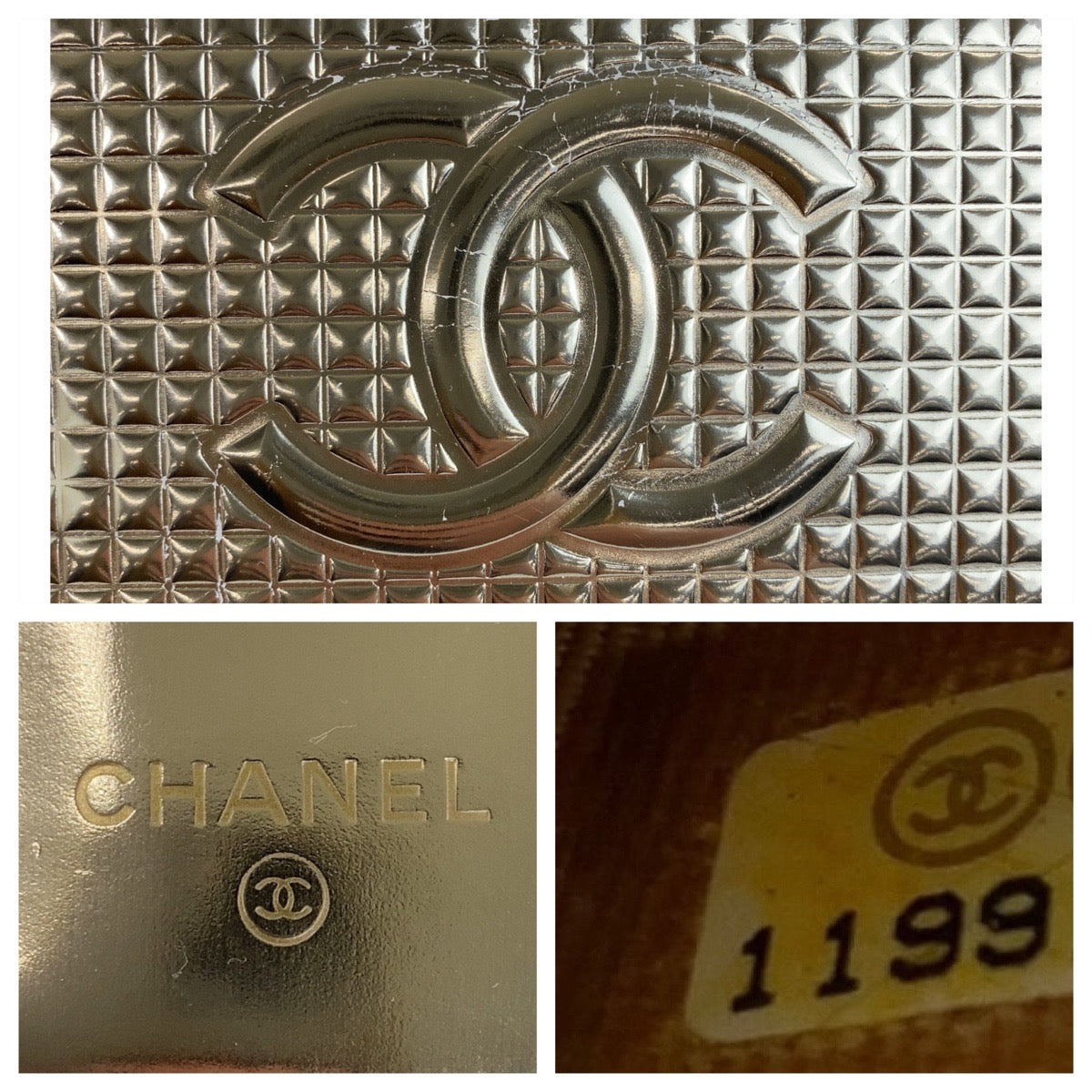 13241
CHANEL シャネル マイクロチョコバー ココマーク メタリック ゴールド ゴールド金具 レザー 長財布 ロングウォレット  レディース