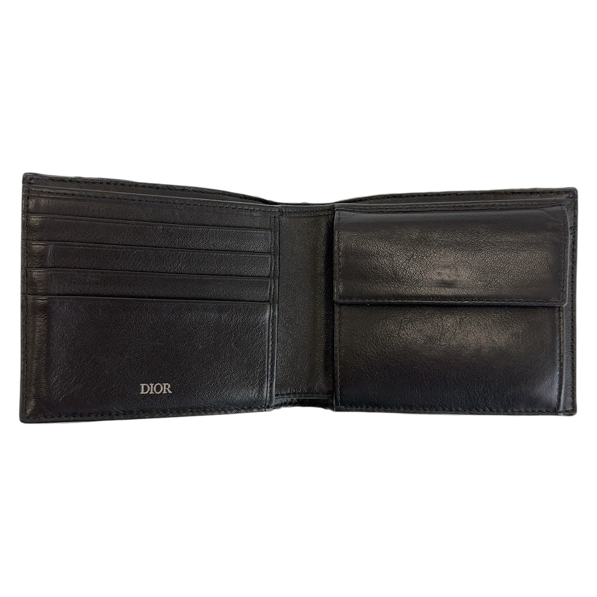 13242
Dior ディオール オブリーク ネイビー ブラック シルバー金具 キャンバス / レザー 折財布 コンパクトウォレット 男女兼用  レディース