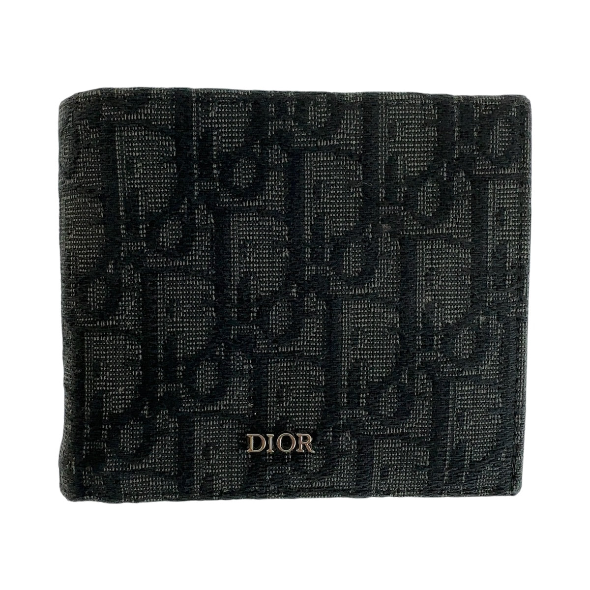 13242
Dior ディオール オブリーク ネイビー ブラック シルバー金具 キャンバス / レザー 折財布 コンパクトウォレット 男女兼用  レディース