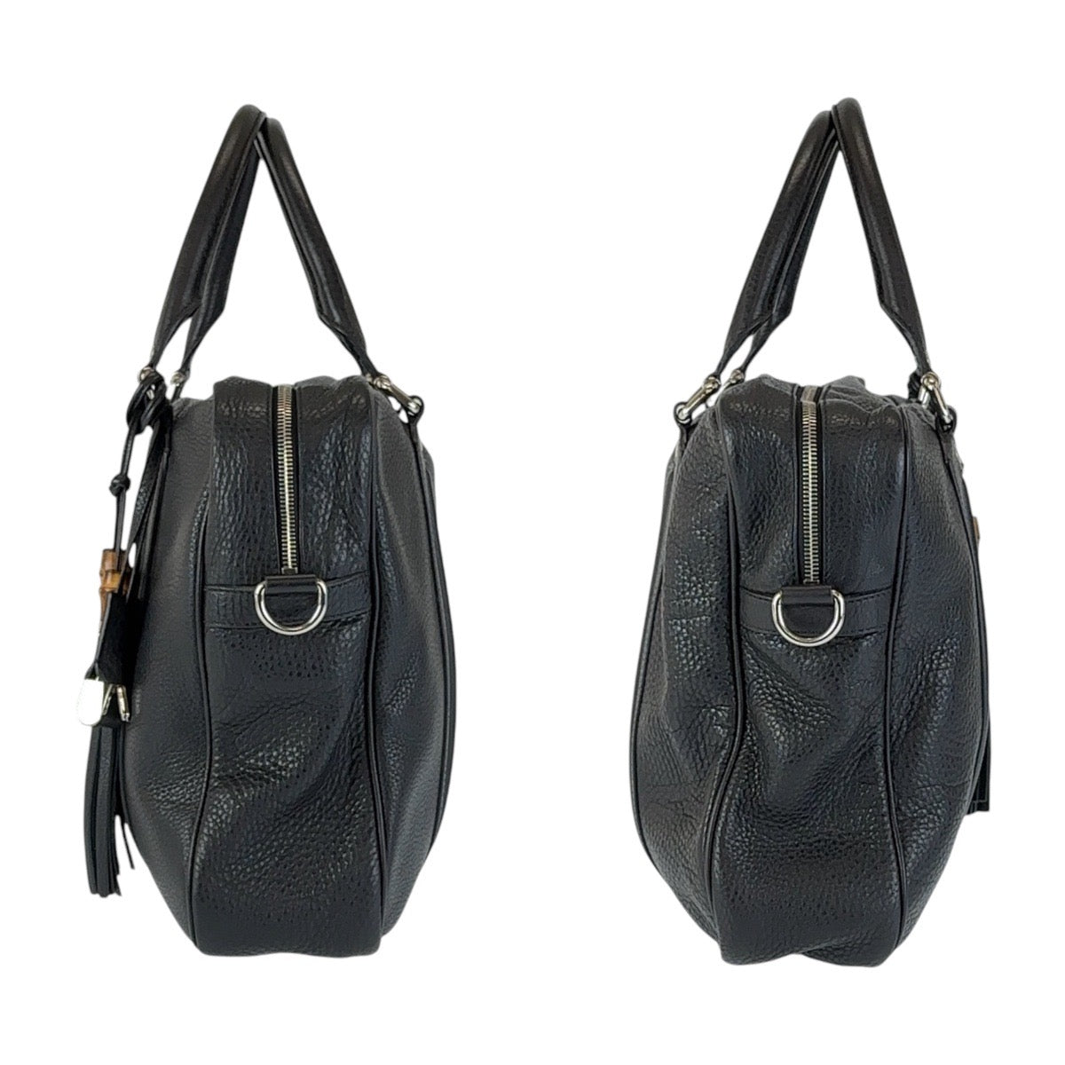 13244
GUCCI グッチ バンブー タッセル ブラック 黒 シルバー金具 レザー 231850 ビジネスバッグ ブリーフケース ショルダーバッグ 2WAY  メンズ ABP40