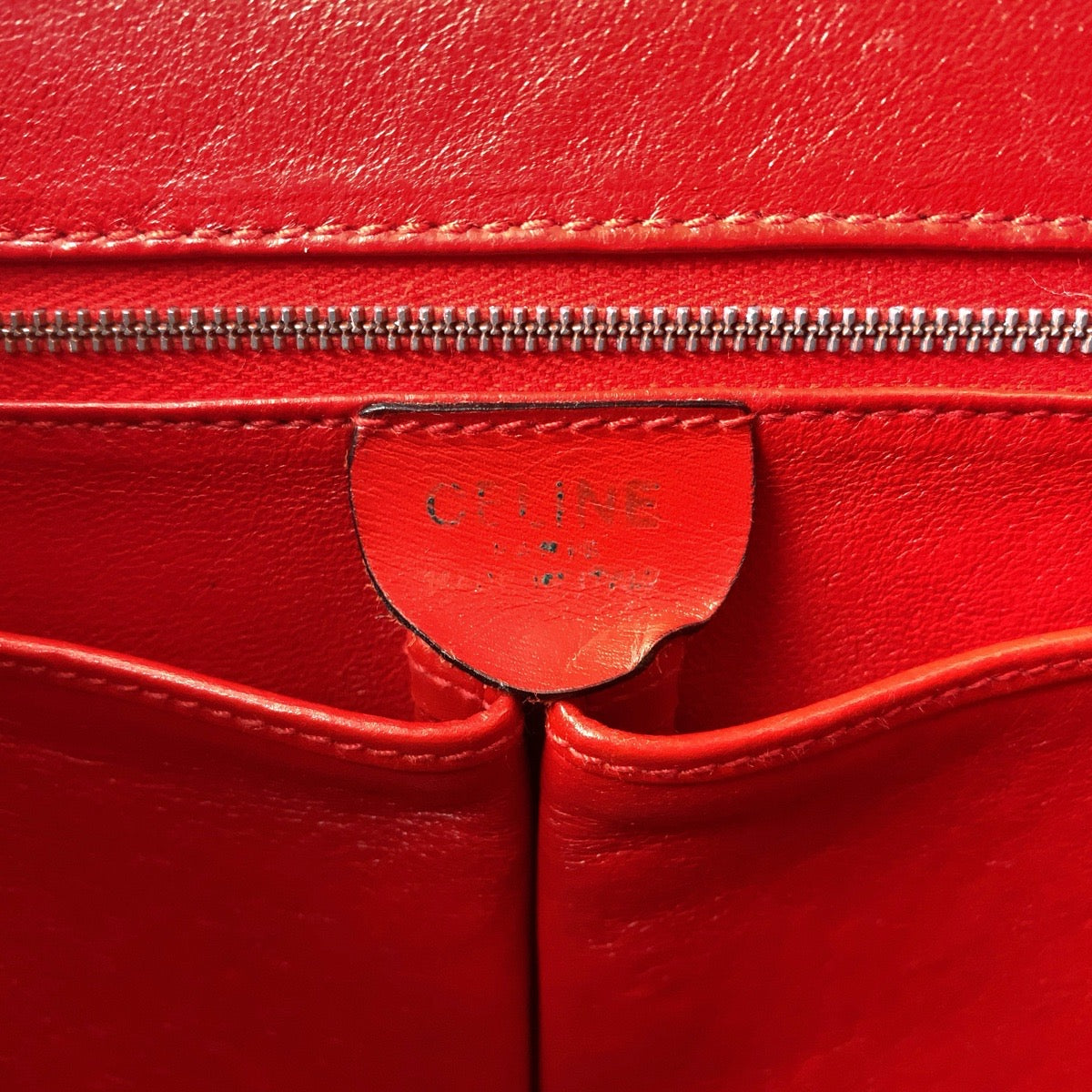 13246
CELINE セリーヌ ヴィンテージ ホースキャリッジ 馬車 レッド ゴールド金具 レザー ハンドバッグ  レディース