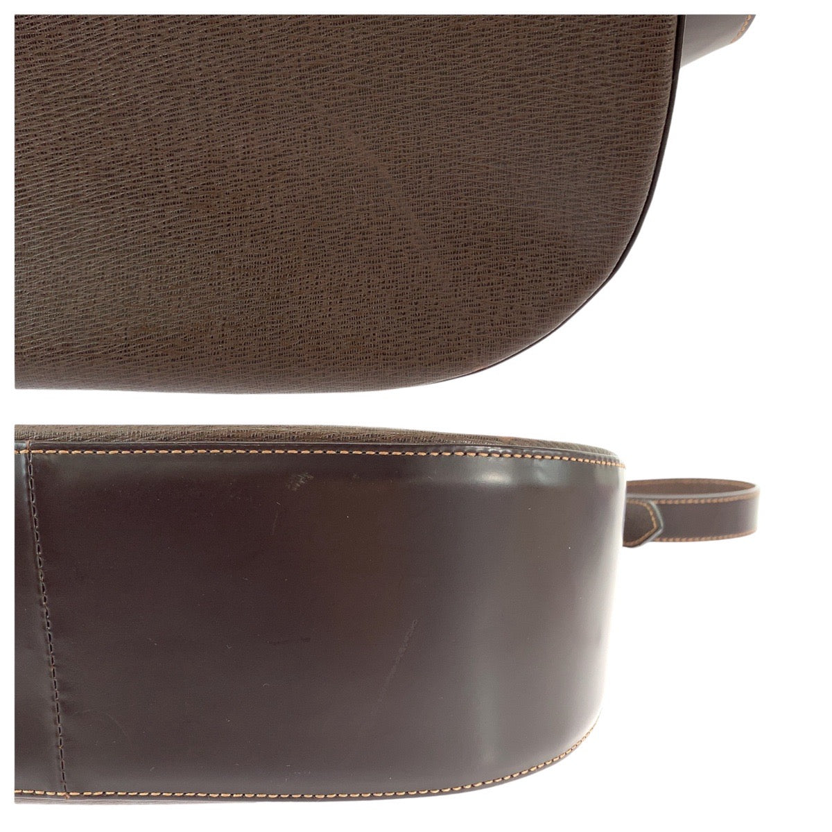 13249
BURBERRY バーバリー 中チェック柄 ブラウン ゴールド金具 レザー ホーボー ショルダーバッグ  レディース