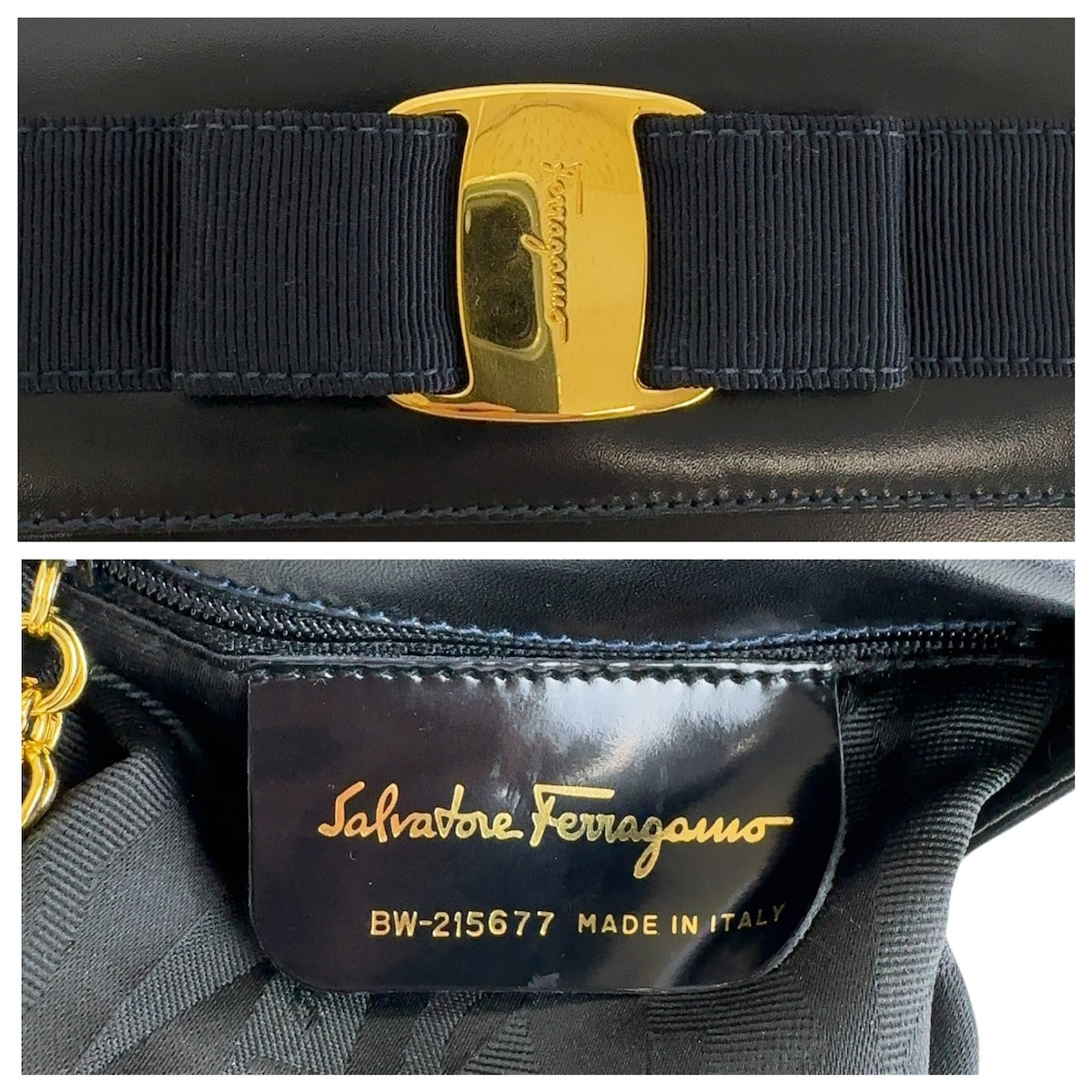 13250
Salvatore Ferragamo サルヴァトーレフェラガモ ヴィンテージ ヴァラリボン ネイビー ゴールド金具 レザー ハンドバッグ ショルダーバッグ 2way  レディース