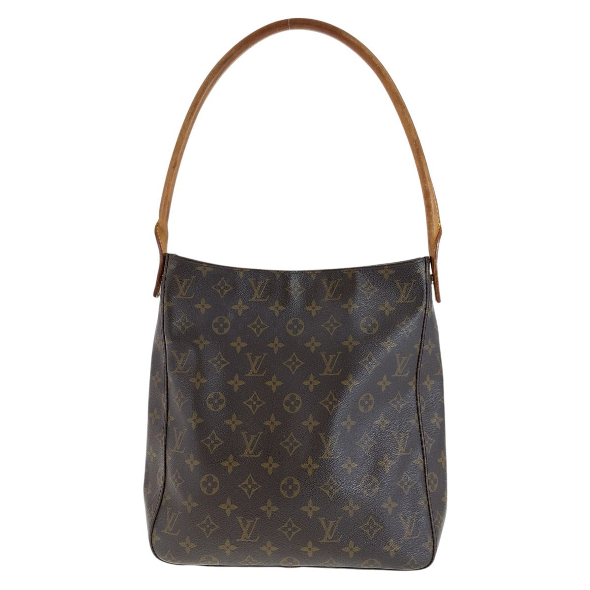 12788
LOUIS VUITTON ルイヴィトン モノグラム ルーピング GM ブラウン ベージュ ゴールド金具 PVC / レザー M51145 ショルダーバッグ  レディース