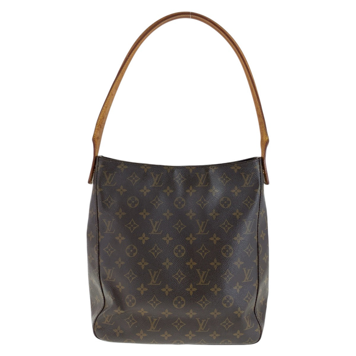 12788
LOUIS VUITTON ルイヴィトン モノグラム ルーピング GM ブラウン ベージュ ゴールド金具 PVC / レザー M51145 ショルダーバッグ  レディース