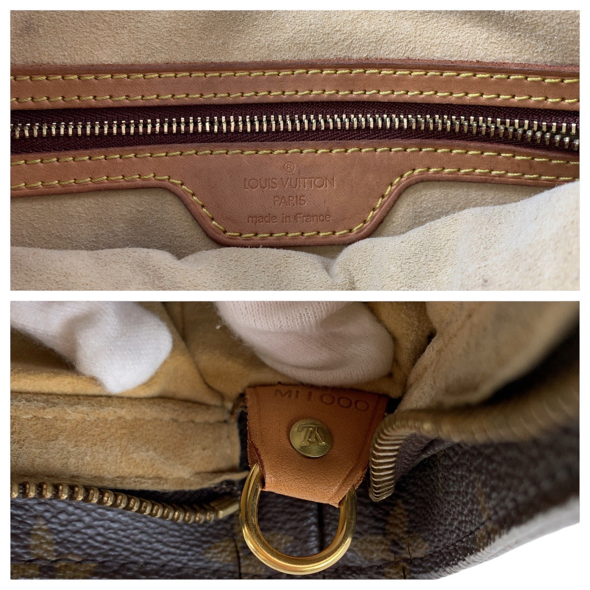 12788
LOUIS VUITTON ルイヴィトン モノグラム ルーピング GM ブラウン ベージュ ゴールド金具 PVC / レザー M51145 ショルダーバッグ  レディース