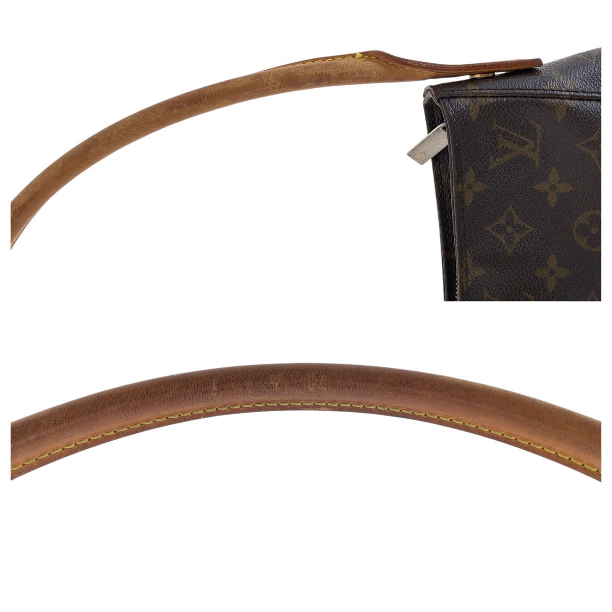 12788
LOUIS VUITTON ルイヴィトン モノグラム ルーピング GM ブラウン ベージュ ゴールド金具 PVC / レザー M51145 ショルダーバッグ  レディース