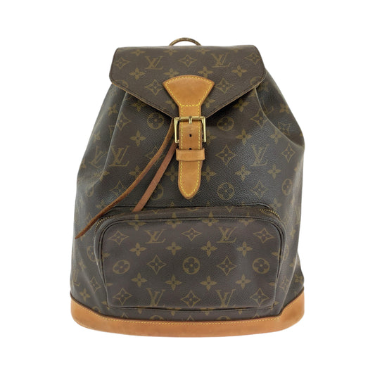 13251
LOUIS VUITTON ルイヴィトン モノグラム モンスリGM ブラウン ゴールド金具 PVC M51135 リュックサック バックパック  レディース