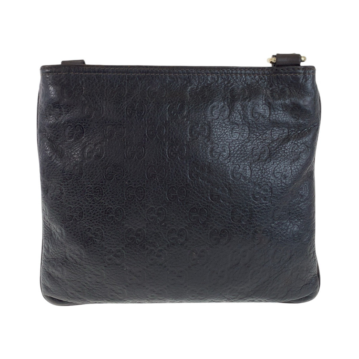 13252
GUCCI グッチ グッチシマ 男女兼用 ブラウン ゴールド金具 レザー 201538 斜め掛け ショルダーバッグ ポシェット  メンズ