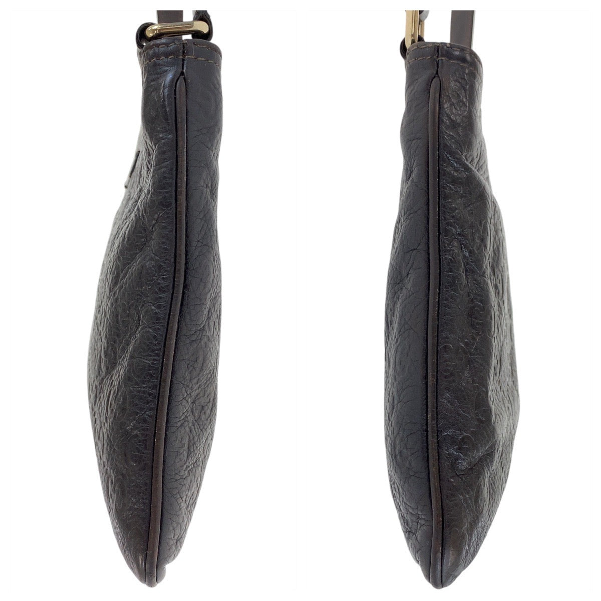 13252
GUCCI グッチ グッチシマ 男女兼用 ブラウン ゴールド金具 レザー 201538 斜め掛け ショルダーバッグ ポシェット  メンズ