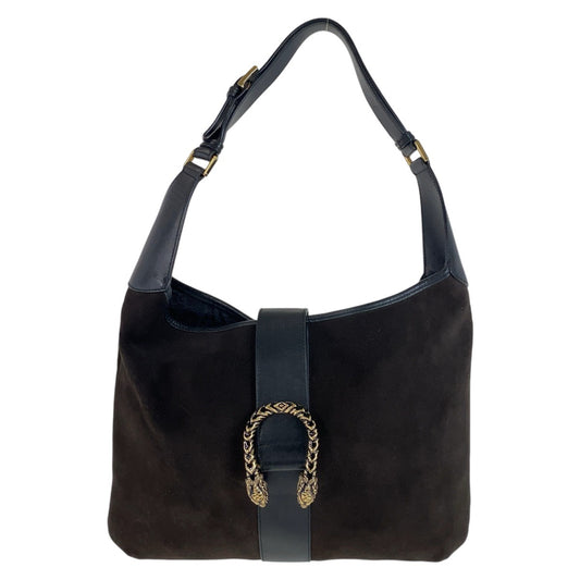 GUCCI グッチ ディオニュソス ブラウン ゴールド金具 スウェード / レザー ホーボー ショルダーバッグ ハンドバッグ  レディース