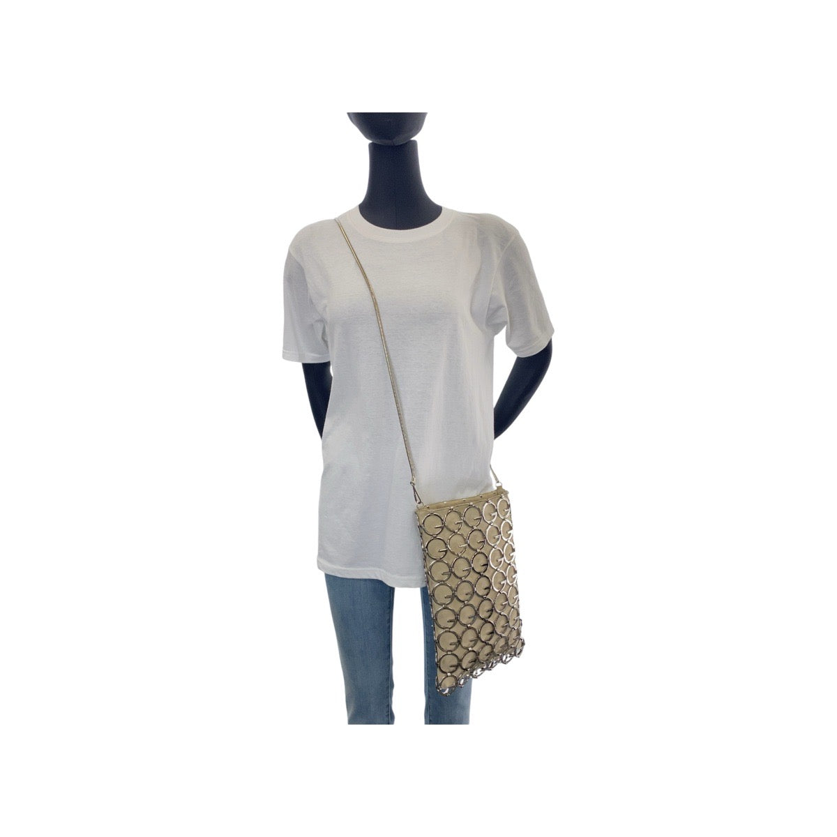 GUCCI グッチ ベージュ シルバー金具 スウェード 001.4781 ショルダーバッグ ポシェット パーティバッグ  レディース