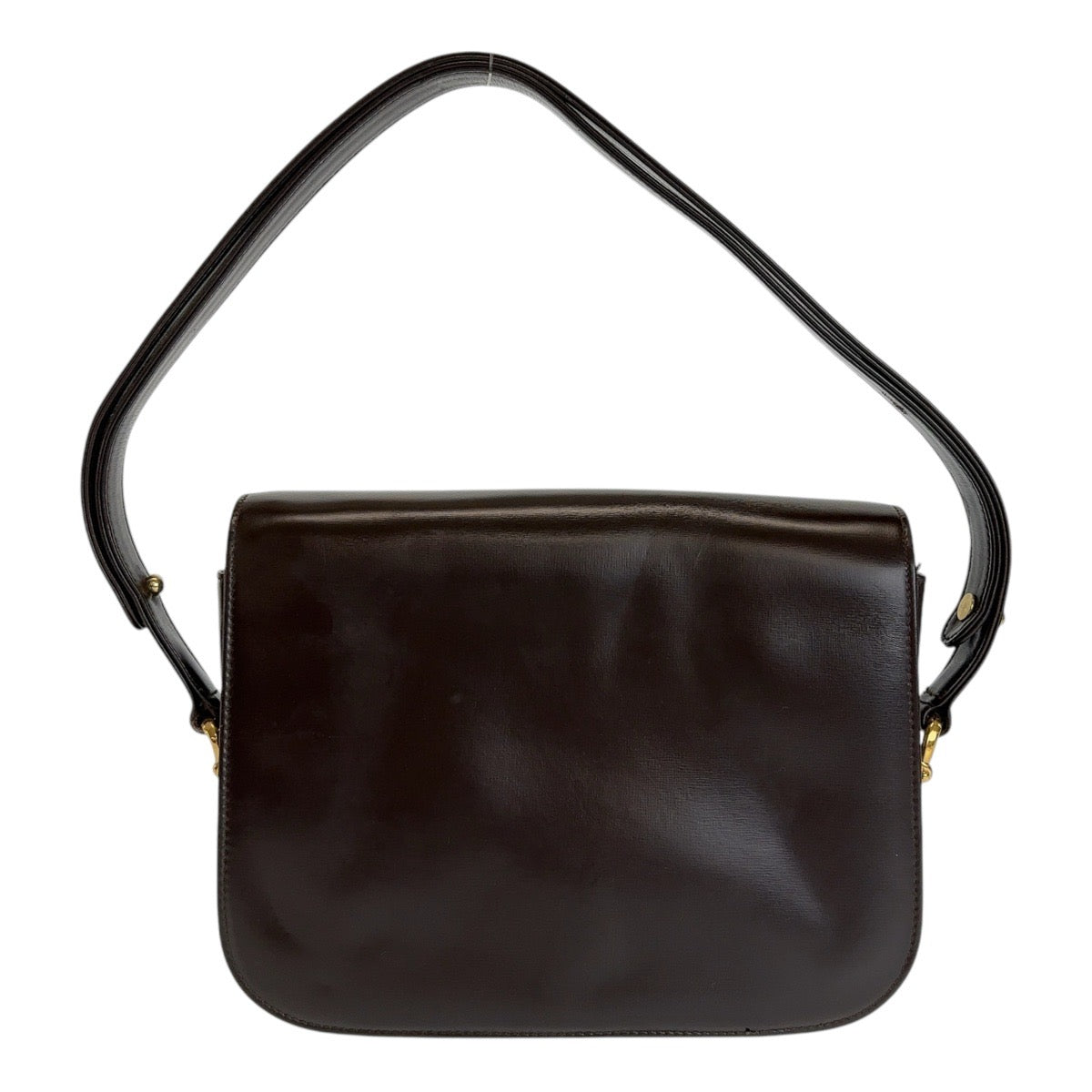 13253
CELINE セリーヌ ヴィンテージ 馬車金具 ブラウン ゴールド金具 レザー ショルダーバッグ  レディース