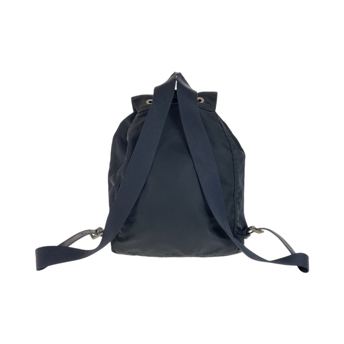 13254
PRADA プラダ テスート 三角ロゴプレート ブラック シルバー金具 ナイロン バックパック リュック  レディース