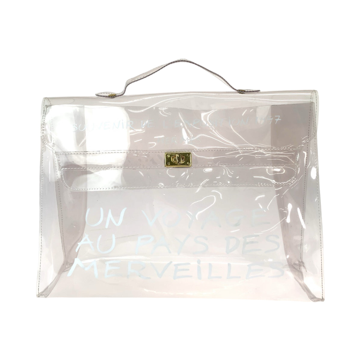13256
HERMES エルメス ビニールケリー クリア ゴールド金具 ビニール ハンドバッグ  レディース