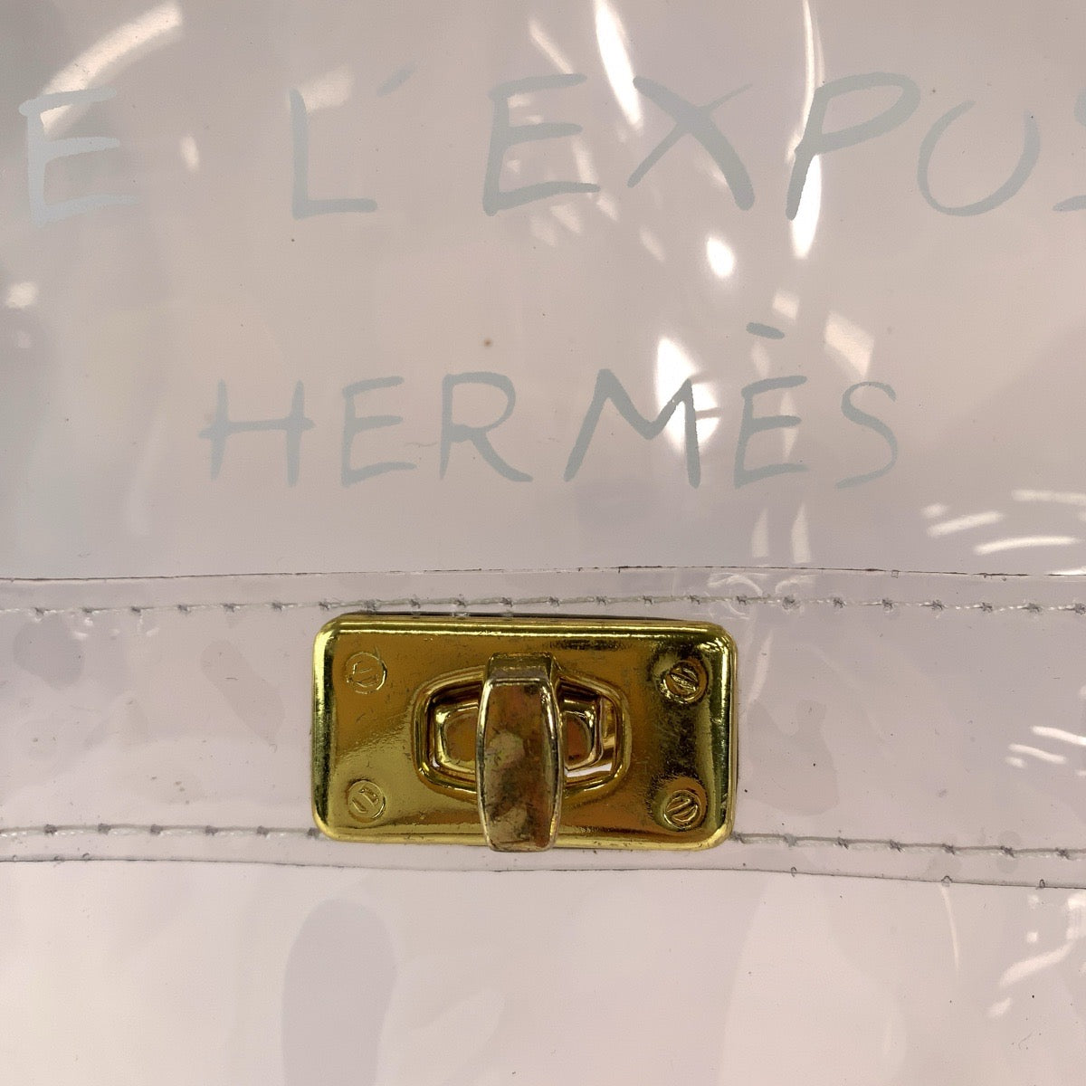 13256
HERMES エルメス ビニールケリー クリア ゴールド金具 ビニール ハンドバッグ  レディース