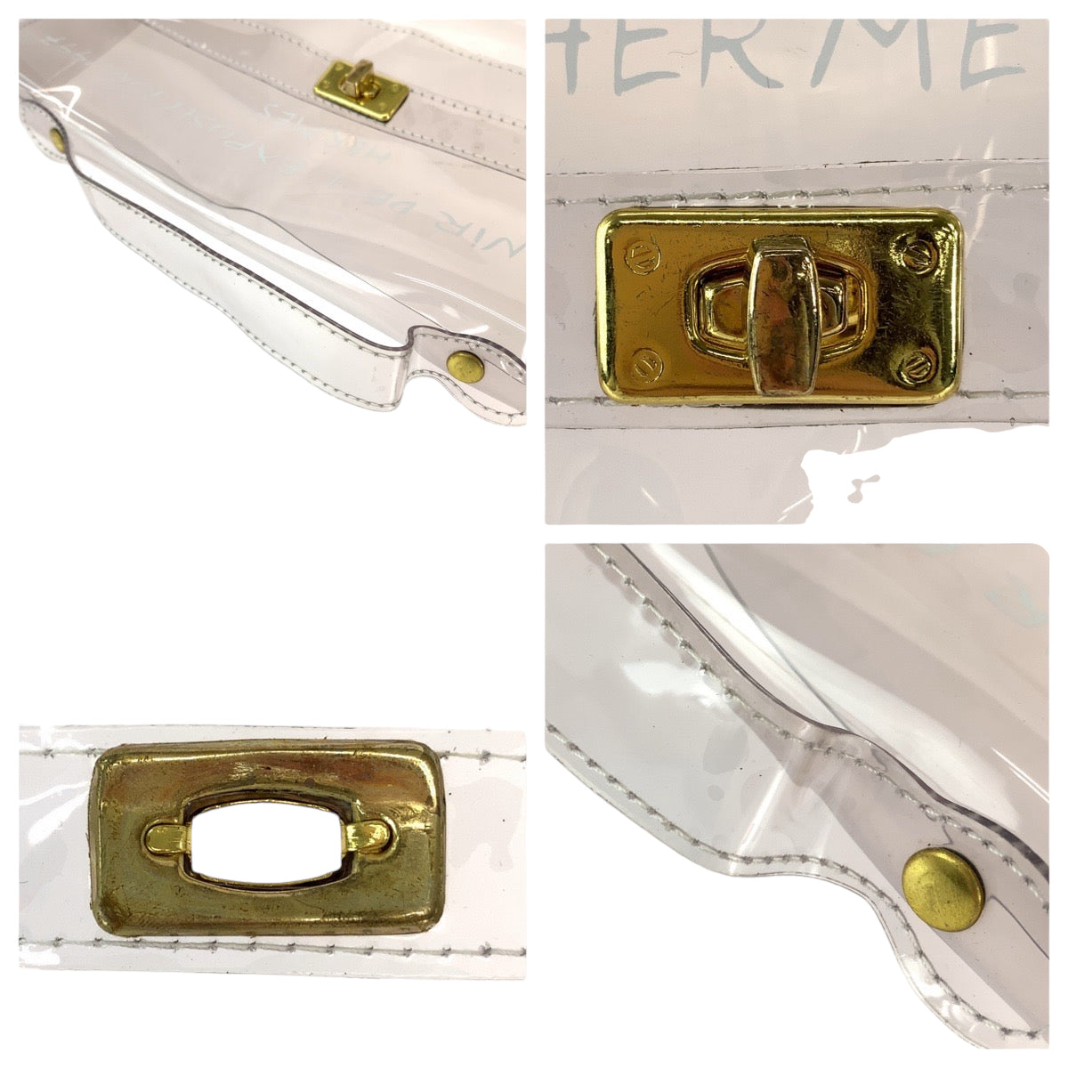 13256
HERMES エルメス ビニールケリー クリア ゴールド金具 ビニール ハンドバッグ  レディース
