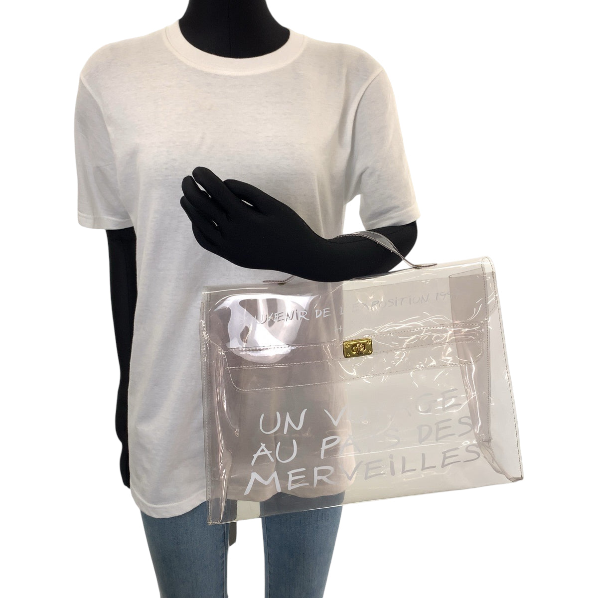 13256
HERMES エルメス ビニールケリー クリア ゴールド金具 ビニール ハンドバッグ  レディース