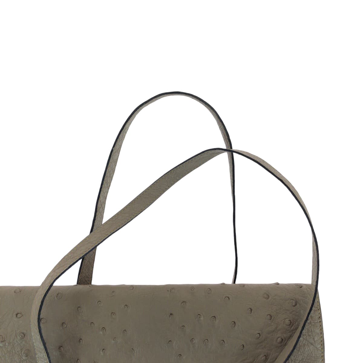 14059
Dior ディオール ヴィンテージ グレー シルバー金具 オーストリッチ ハンドバッグ ショルダーバッグ  レディース