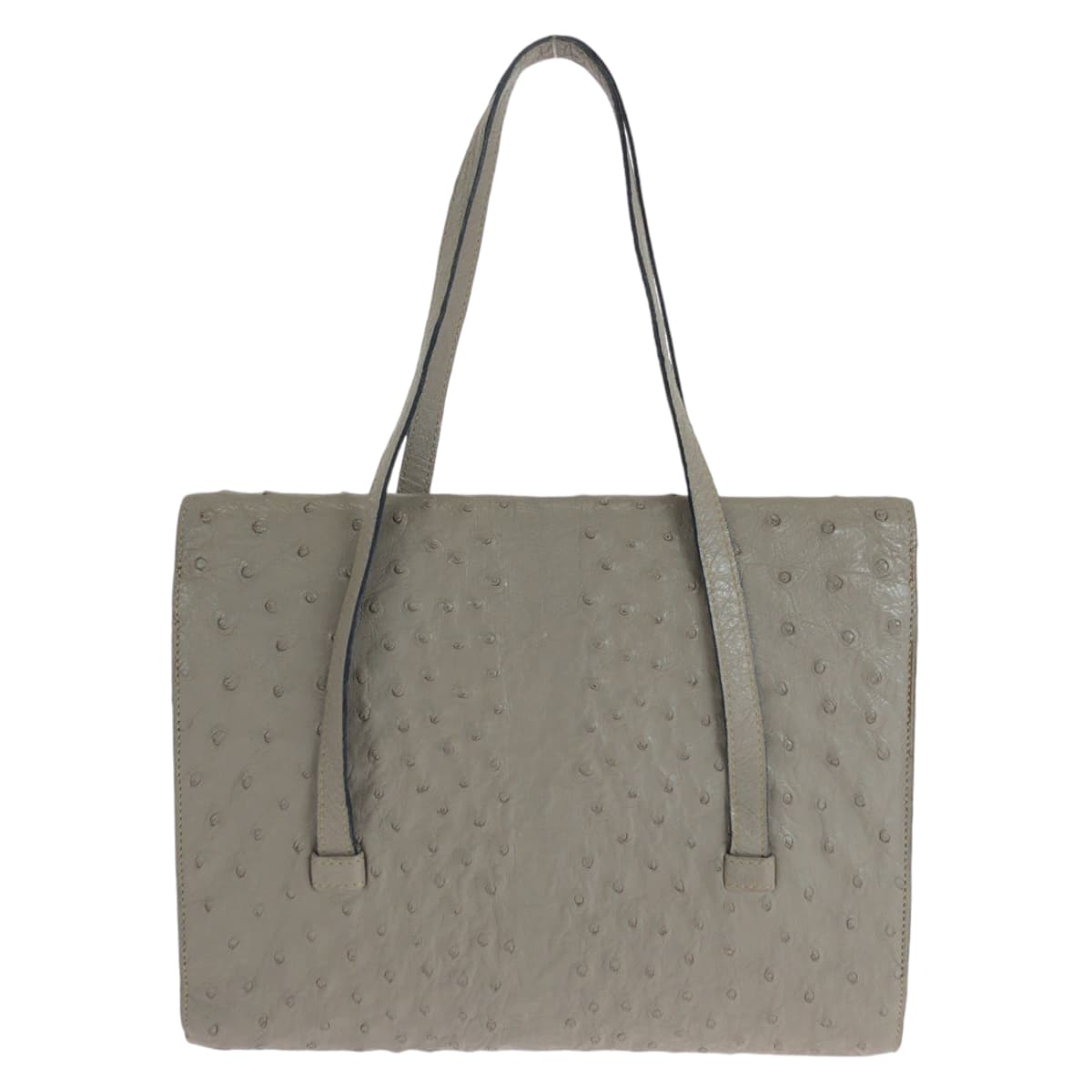 14059
Dior ディオール ヴィンテージ グレー シルバー金具 オーストリッチ ハンドバッグ ショルダーバッグ  レディース