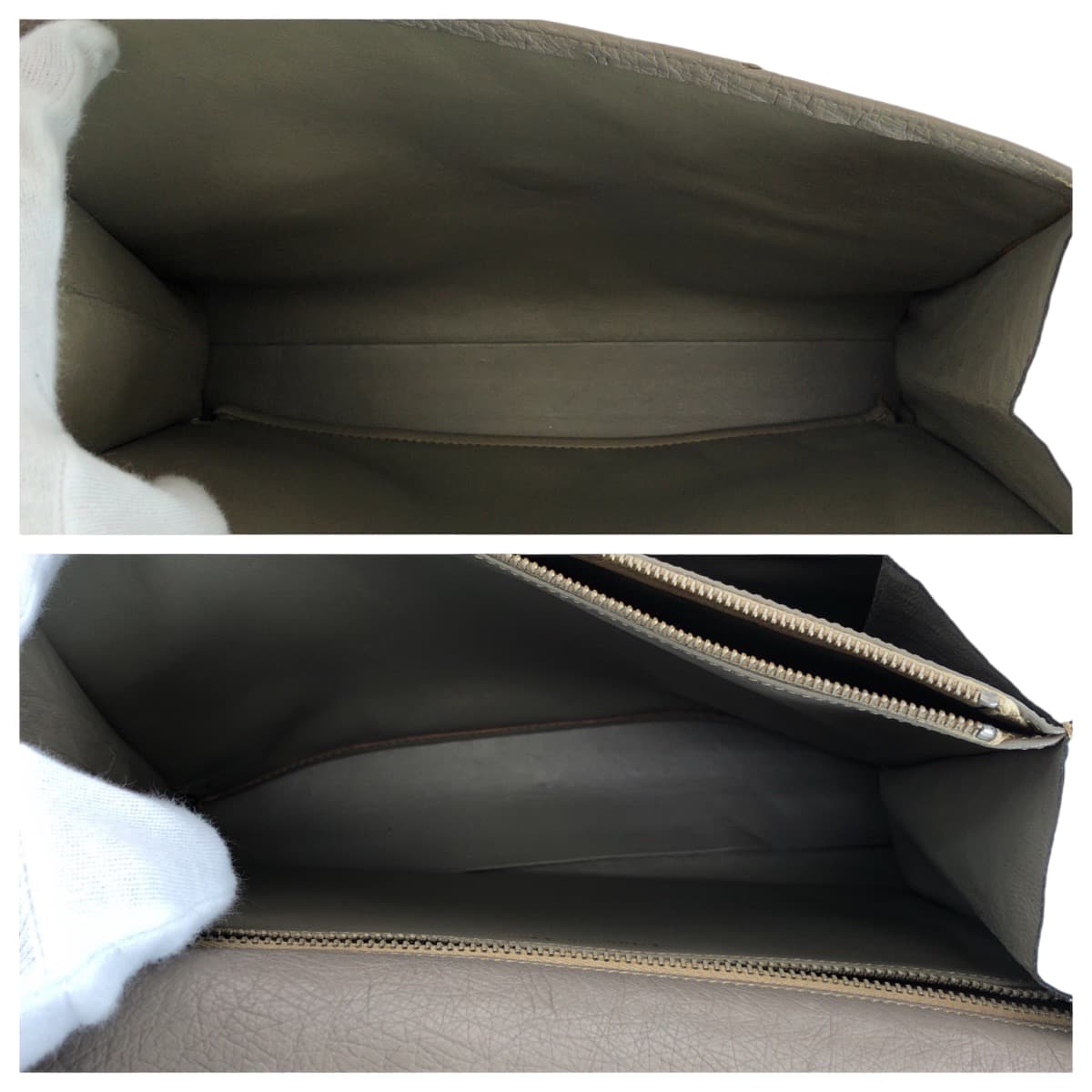 14059
Dior ディオール ヴィンテージ グレー シルバー金具 オーストリッチ ハンドバッグ ショルダーバッグ  レディース