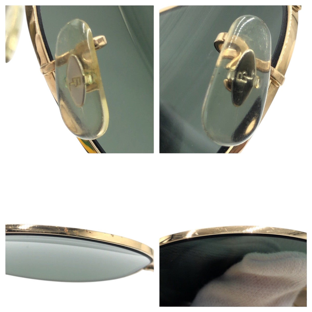 13257
Ray-Ban レイバン ヴィンテージ B&L U.S.A ボシュロム アビエーター ゴールド グリーン メタル 62□14 サングラス ティアドロップ  レディース