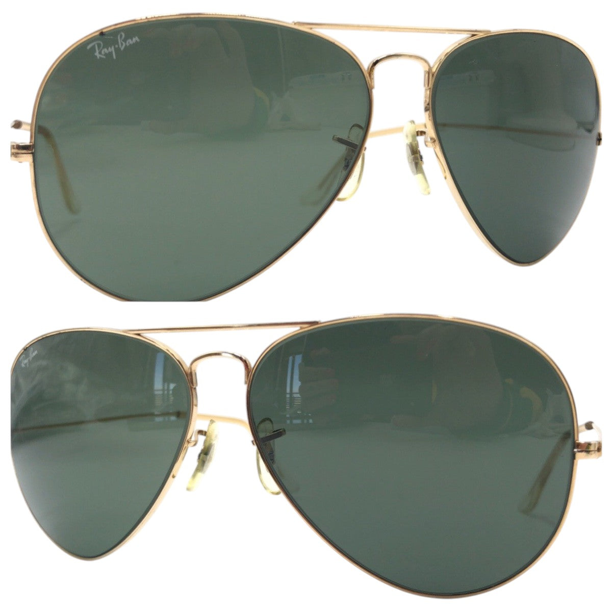 13257
Ray-Ban レイバン ヴィンテージ B&L U.S.A ボシュロム アビエーター ゴールド グリーン メタル 62□14 サングラス ティアドロップ  レディース