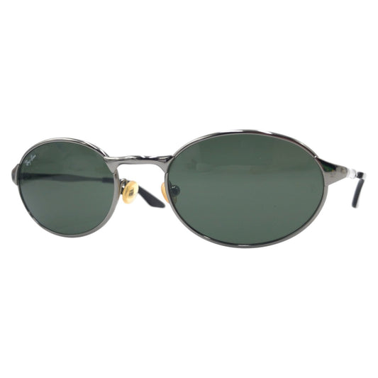 13259
 Ray-Ban Vintage Silver Blue Metal RB3002 W2839 Oval Sunglasses for Men