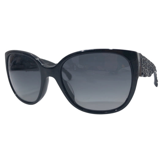 13262
CHANEL シャネル ココマーク ツイードテンプル ブラック 黒 プラスチック 5237-A c.501/T3 52□18 サングラス 偏光レンズ  POLARIZED バタフライ  レディース