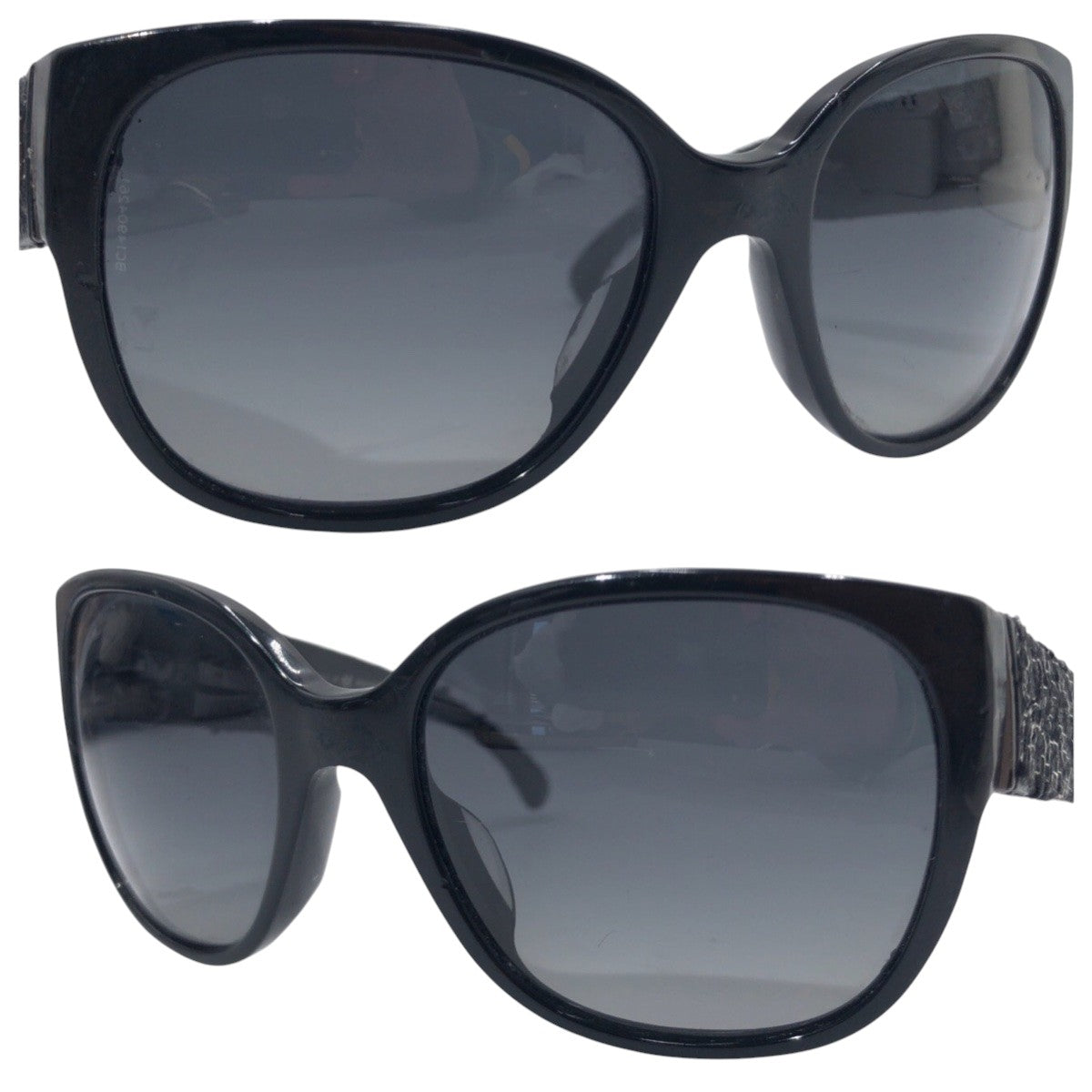 13262
CHANEL シャネル ココマーク ツイードテンプル ブラック 黒 プラスチック 5237-A c.501/T3 52□18 サングラス 偏光レンズ  POLARIZED バタフライ  レディース