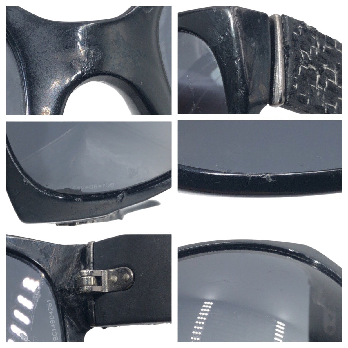 13262
CHANEL シャネル ココマーク ツイードテンプル ブラック 黒 プラスチック 5237-A c.501/T3 52□18 サングラス 偏光レンズ  POLARIZED バタフライ  レディース