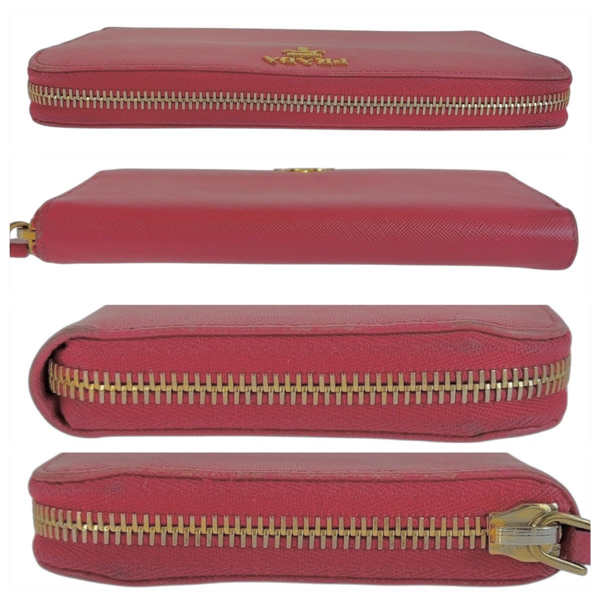 12788
PRADA プラダ サフィアーノ ピンク ゴールド金具 レザー 長財布 ラウンドファスナー  レディース
