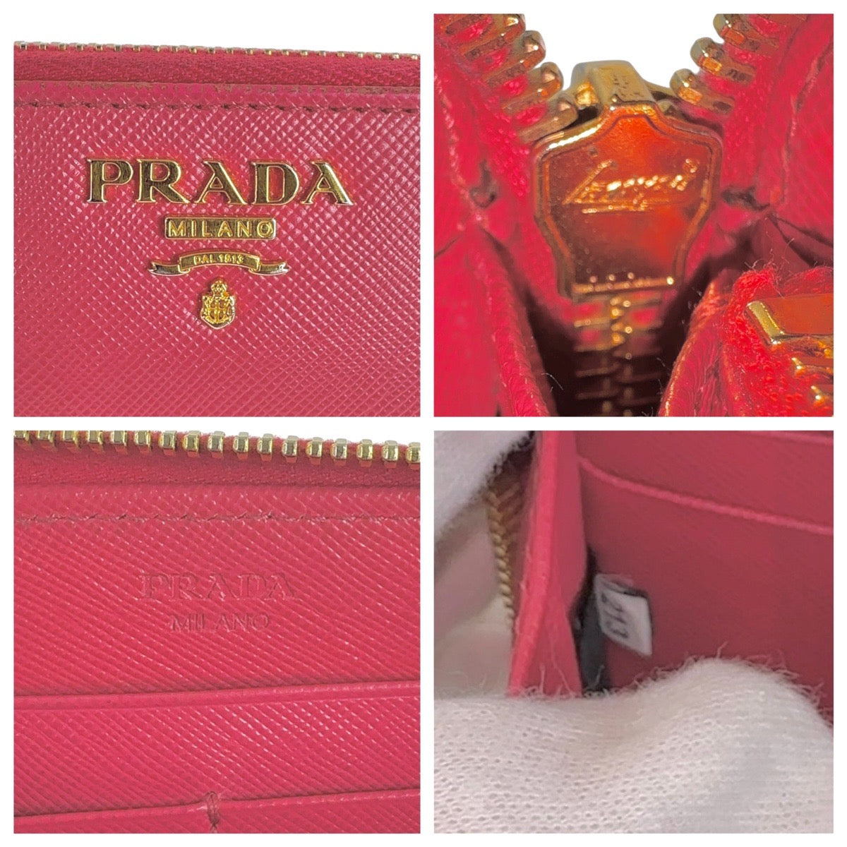 12788
PRADA プラダ サフィアーノ ピンク ゴールド金具 レザー 長財布 ラウンドファスナー  レディース