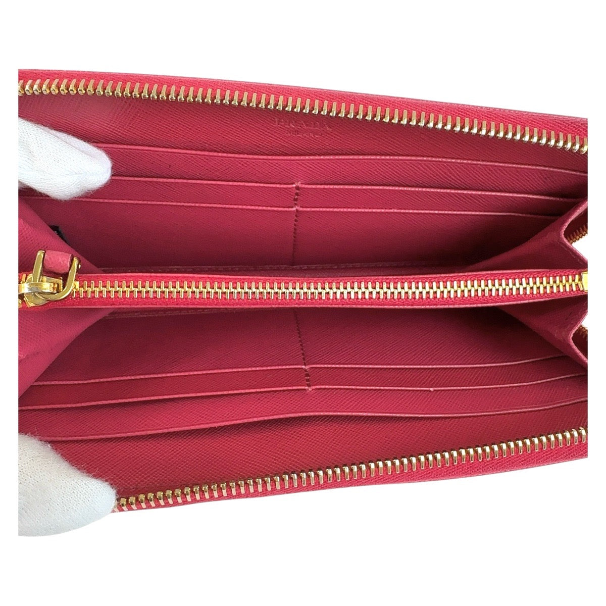 12788
PRADA プラダ サフィアーノ ピンク ゴールド金具 レザー 長財布 ラウンドファスナー  レディース