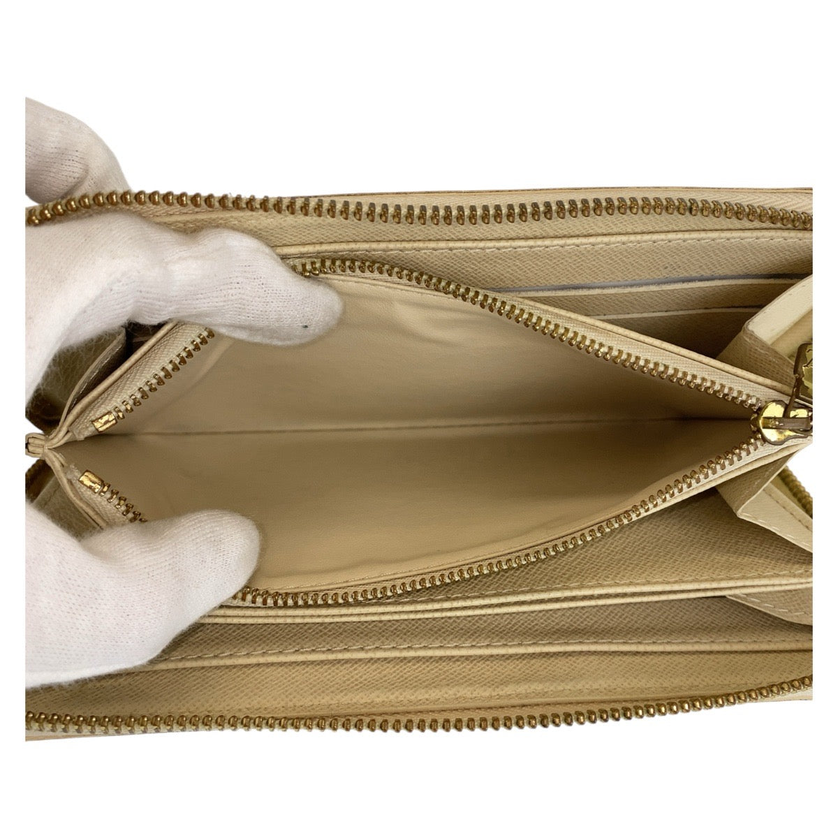 12786
LOUIS VUITTON ルイヴィトン ダミエ アズール ジッピーウォレット ホワイト グレー ゴールド金具 PVC N60019 長財布 ロングウォレット  レディース
