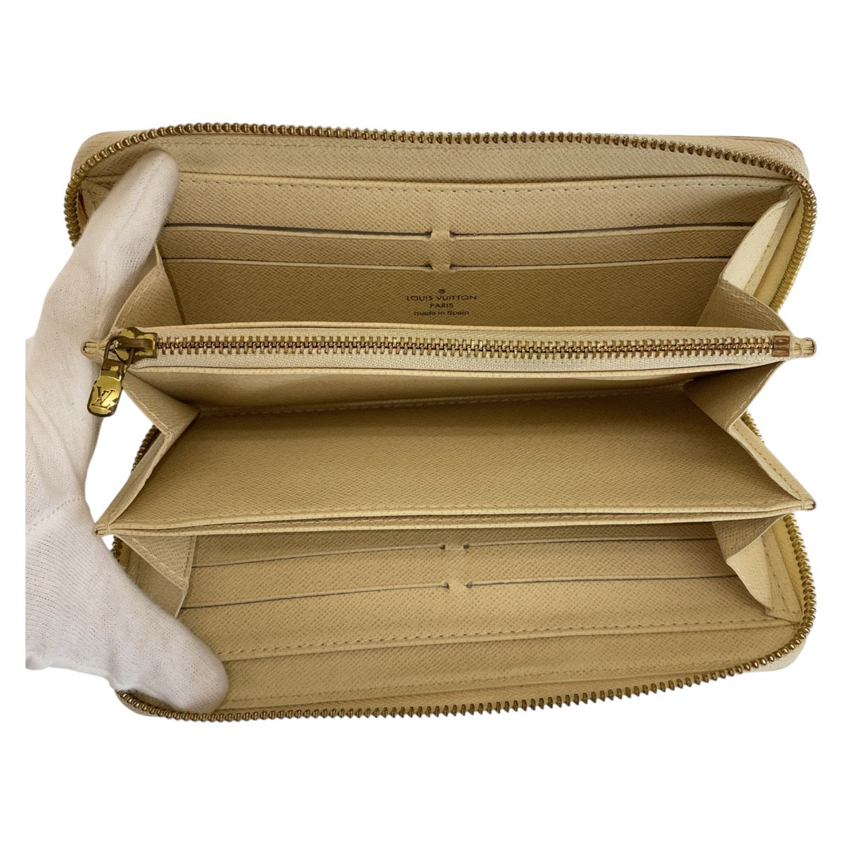 12786
LOUIS VUITTON ルイヴィトン ダミエ アズール ジッピーウォレット ホワイト グレー ゴールド金具 PVC N60019 長財布 ロングウォレット  レディース
