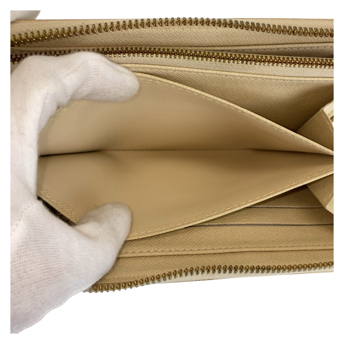 12786
LOUIS VUITTON ルイヴィトン ダミエ アズール ジッピーウォレット ホワイト グレー ゴールド金具 PVC N60019 長財布 ロングウォレット  レディース