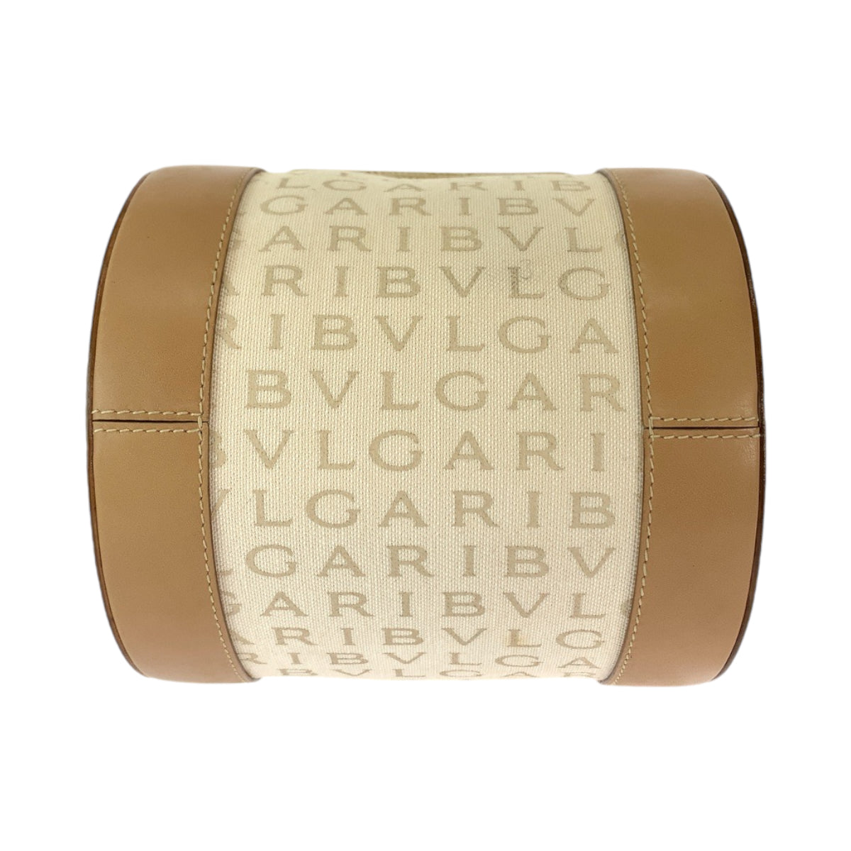 13267
BVLGARI ブルガリ ロゴマニア B-ゼロ1 ベージュ ブラウン ゴールド金具 キャンバス ショルダーバッグ バニテクバッグ アクセサリーポーチ  レディース