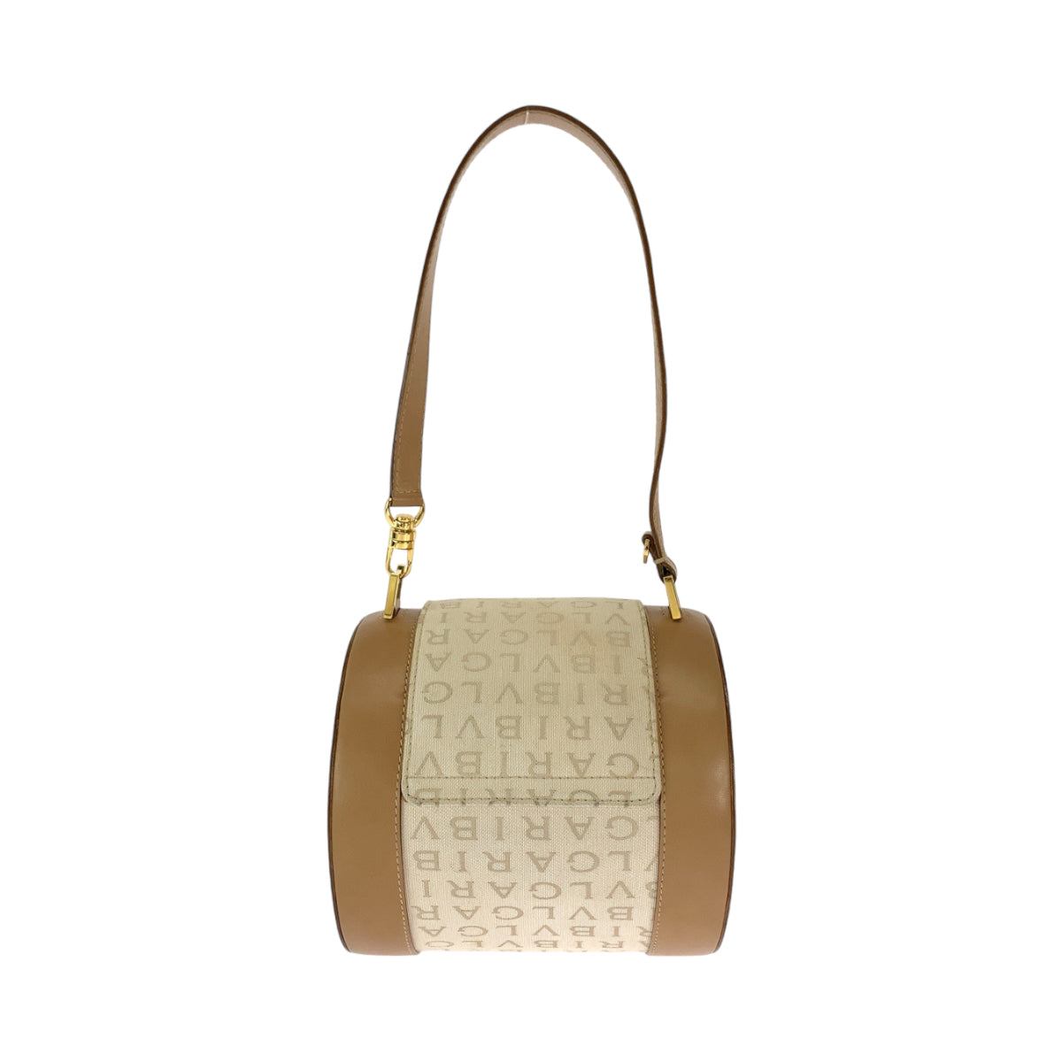 13267
BVLGARI ブルガリ ロゴマニア B-ゼロ1 ベージュ ブラウン ゴールド金具 キャンバス ショルダーバッグ バニテクバッグ アクセサリーポーチ  レディース
