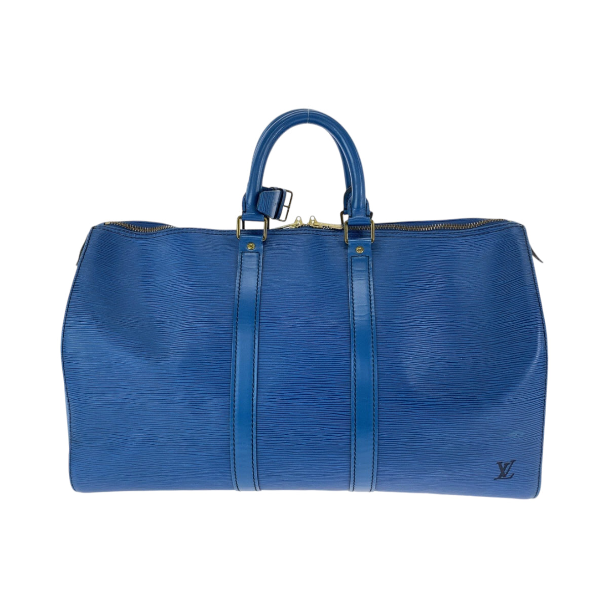 12786
LOUIS VUITTON ルイヴィトン エピ キーポル45 トレドブルー ブルー ゴールド金具 エピレザー M42975 ボストンバッグ ハンドバッグ  メンズ