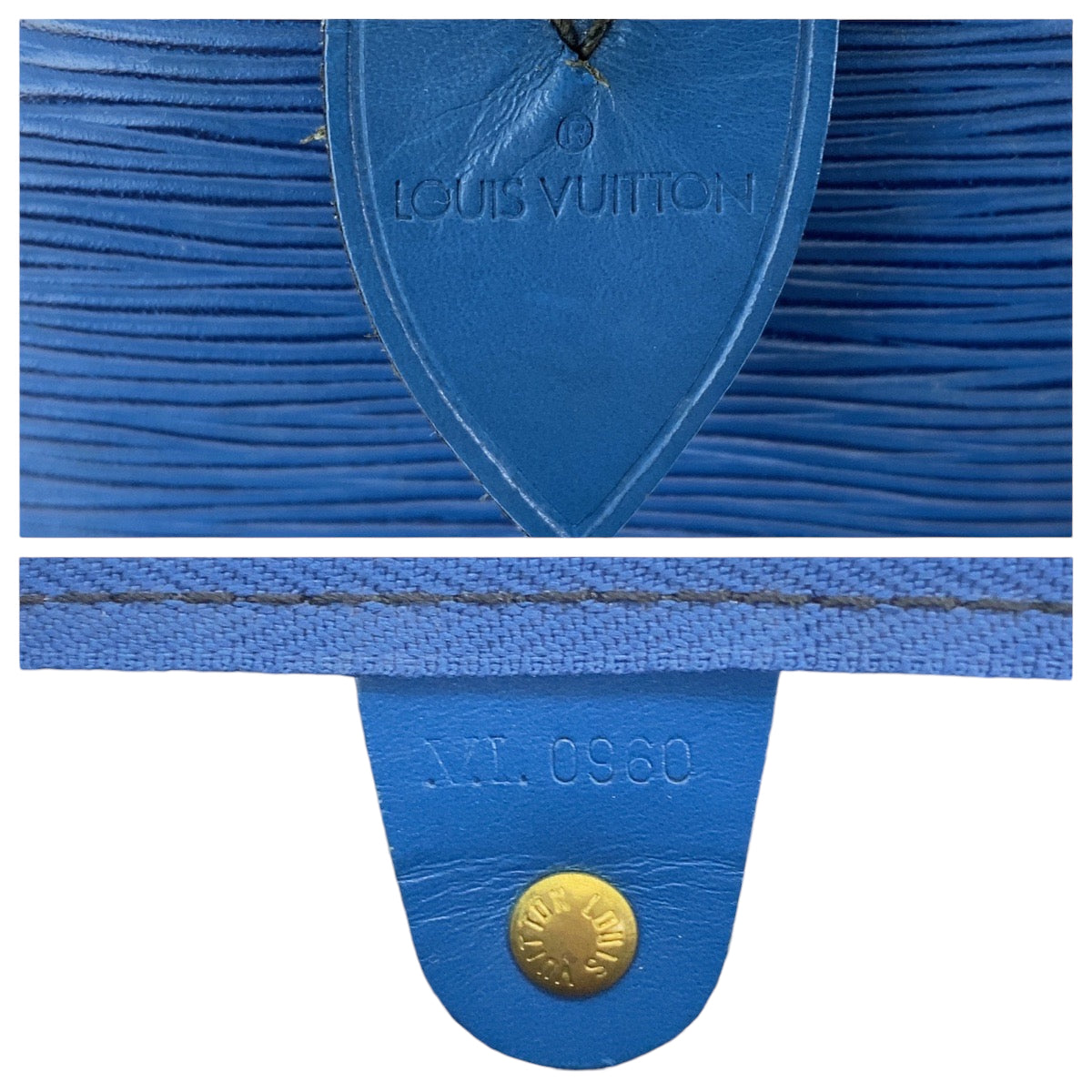 12786
LOUIS VUITTON ルイヴィトン エピ キーポル45 トレドブルー ブルー ゴールド金具 エピレザー M42975 ボストンバッグ ハンドバッグ  メンズ