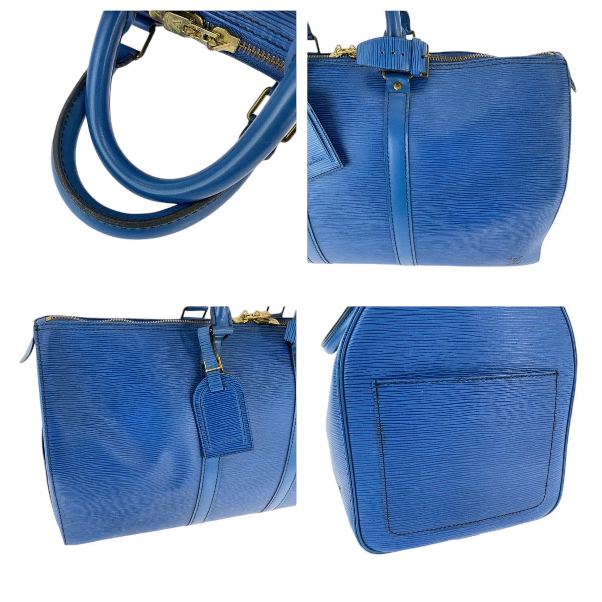 12786
LOUIS VUITTON ルイヴィトン エピ キーポル45 トレドブルー ブルー ゴールド金具 エピレザー M42975 ボストンバッグ ハンドバッグ  メンズ