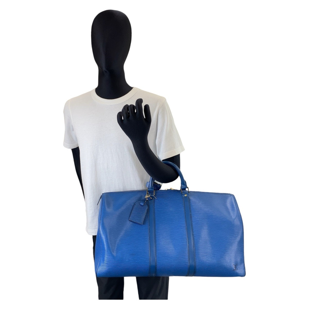 12785
LOUIS VUITTON ルイヴィトン エピ キーポル50 トレドブルー ブルー ゴールド金具 M42965 ボストンバッグ ハンドバッグ  メンズ